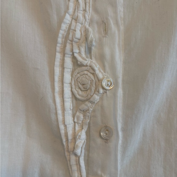 Krista Larson White Button Down Shirt for Women - Picture 3 of 7